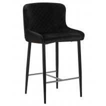  Стул полубарный DOBRIN CHRISTIAN'65, черные ножки, черный велюр (V108-77), фото 1 