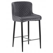  Стул полубарный DOBRIN CHRISTIAN'65, черные ножки, темно-серый велюр (V108-91), фото 1 