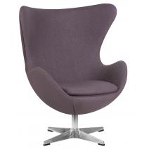  Кресло дизайнерское DOBRIN EGG, серая ткань AF7, фото 1 