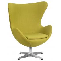  Кресло дизайнерское DOBRIN EGG, светло-зеленая ткань AF3, фото 1 