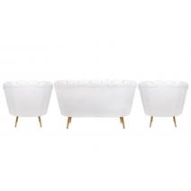  Комплект кресел и дивана ракушка Pearl Double White Boucle, фото 3 