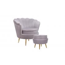  Кресло с пуфом ракушка Pearl Grey, фото 2 