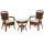  Комплект террасный ANDREA (стол кофейный со стеклом + 2 кресла + подушки), фото 1 