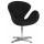  Кресло дизайнерское DOBRIN SWAN, черная ткань AF9, алюминиевое основание, фото 9 