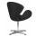  Кресло дизайнерское DOBRIN SWAN, черная ткань AF9, алюминиевое основание, фото 3 