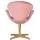  Кресло дизайнерское DOBRIN SWAN, розовый велюр BLUVEL52, золотое основание, фото 4 