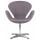  Кресло дизайнерское DOBRIN SWAN, серая ткань IF11, алюминиевое основание, фото 5 