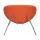  Кресло дизайнерское DOBRIN EMILY, оранжевая ткань AF, хромированная сталь, фото 5 