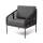  "Канны" кресло плетеное из роупа, каркас алюминий темно-серый (RAL7024) шагрень, роуп темно-серый круглый, ткань Savana grafit, фото 1 