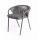  "Женева" стул плетеный из роупа, каркас алюминий темно-серый (RAL7024) шагрень, роуп серый 15мм, ткань серая, фото 1 