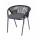  "Женева" стул плетеный из роупа, каркас алюминий темно-серый (RAL7024) шагрень, роуп темно-серый круглый, ткань темно-серая, фото 1 