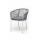  "Марсель" стул плетеный из роупа, каркас алюминий белый шагрень, роуп серый круглый, ткань серая, фото 1 