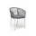  "Марсель" стул плетеный из роупа, каркас алюминий белый шагрень, роуп серый круглый, ткань серая, фото 3 
