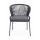  "Милан" стул плетеный из роупа, каркас алюминий темно-серый (RAL7024) шагрень, роуп темно-серый круглый, ткань темно-серая, фото 2 
