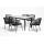  "Венето" обеденная группа на 6 персон со стульями "Милан", каркас темно-серый, роуп темно-серый, фото 4 