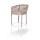  "Марсель" стул барный плетеный из роупа, каркас из стали белый муар, роуп бежевый круглый, ткань бежевая, фото 1 