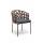  "Диего" стул плетеный из роупа, каркас из стали коричневый (RAL8016) муар, роуп коричневый круглый, ткань серая, фото 2 