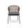  "Милан" стул плетеный из роупа, каркас алюминий серый (RAL7022), роуп коричневый круглый, ткань темно-серая, фото 3 