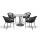  "Лион" обеденная группа на 4 персоны со стульями "Лион" темно-серый, круглый стол "серый гранит", фото 1 