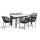  "Венето" обеденная группа на 6 персон со стульями "Марсель", каркас темно-серый, роуп темно-серый, фото 2 