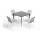  "Малага" обеденная группа на 4 персоны со стульями "Тунис", каркас белый, роуп светло-серый, фото 4 