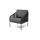  "Канны" кресло плетеное из роупа, каркас алюминий темно-серый (RAL7024) шагрень, роуп темно-серый круглый, ткань темно-серая, фото 1 