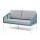  "Канны" диван 2-местный плетеный из роупа, каркас алюминий светло-серый (RAL7035) шагрень, роуп бирюзовый круглый, ткань светло-серая, фото 1 