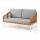  "Канны" диван 2-местный плетеный из роупа, каркас алюминий светло-серый (RAL7035) шагрень, роуп оранжевый меланж круглый, ткань светло-серая, фото 1 