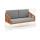  "Канны" диван 2-местный плетеный из роупа, каркас алюминий светло-серый (RAL7035) шагрень, роуп оранжевый меланж круглый, ткань светло-серая, фото 3 