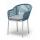  "Лион" стул плетеный из роупа, каркас из стали светло-серый (RAL7035) шагрень, роуп бирюзовый круглый, ткань светло-серая, фото 1 