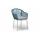  "Лион" стул плетеный из роупа, каркас из стали светло-серый (RAL7035) шагрень, роуп бирюзовый круглый, ткань светло-серая, фото 3 