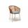  "Марсель" стул плетеный из роупа, каркас алюминий светло-серый (RAL7035) шагрень, роуп оранжевый меланж круглый, ткань светло-серая, фото 3 