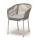  "Марсель" стул плетеный из роупа, каркас алюминий светло-серый (RAL7035) шагрень, роуп серый меланж круглый, ткань светло-серая, фото 1 