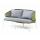  "Милан" диван 2-местный плетеный из роупа, каркас алюминий светло-серый (RAL7035) шагрень, роуп салатовый круглый, ткань светло-серая, фото 1 