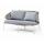 "Милан" диван 2-местный плетеный из роупа, каркас алюминий светло-серый (RAL7035) шагрень, роуп серый меланж круглый, ткань светло-серая, фото 1 