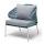  "Милан" кресло плетеное из роупа, каркас алюминий светло-серый (RAL7035) шагрень, роуп бирюзовый круглый, ткань светло-серая, фото 1 