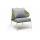  "Милан" кресло плетеное из роупа, каркас алюминий светло-серый (RAL7035) шагрень, роуп салатовый круглый, ткань светло-серая, фото 3 