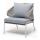  "Милан" кресло плетеное из роупа, каркас алюминий светло-серый (RAL7035) шагрень, роуп серый меланж круглый, ткань светло-серая, фото 1 