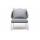  "Милан" кресло плетеное из роупа, каркас алюминий светло-серый (RAL7035) шагрень, роуп серый меланж круглый, ткань светло-серая, фото 2 