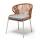 "Милан" стул плетеный из роупа, каркас алюминий светло-серый (RAL7035) шагрень, роуп оранжевый меланж круглый, ткань светло-серая, фото 1 