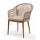  "Лион" стул плетеный из роупа, основание дуб, роуп бежевый круглый, ткань бежевая, фото 1 