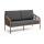  "Канны" диван 2-местный плетеный из роупа, каркас алюминий коричневый (RAL8016) муар, роуп коричневый круглый, ткань темно-серая 019, фото 3 