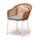  "Лион" стул плетеный из роупа, каркас алюминий белый (RAL9016) шагрень, роуп оранжевый меланж круглый, ткань светло-серая, фото 1 