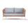  "Диего" диван 2-местный плетеный из роупа, каркас алюминий светло-серый (RAL7035) шагрень, роуп оранжевый меланж круглый, ткань светло-серая, фото 2 