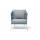 "Диего" кресло плетеное из роупа, каркас алюминий светло-серый (RAL7035) шагрень, роуп бирюзовый круглый, ткань светло-серая, фото 2 