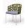  "Диего" стул плетеный из роупа, каркас из стали светло-серый (RAL7035) шагрень, роуп салатовый меланж круглый, ткань светло-серая, фото 1 