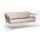  "Касабланка" диван 2-местный плетеный из роупа, каркас алюминий белый муар, роуп бежевый 20мм, ткань бежевая 035, фото 3 