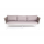  "Касабланка" диван 3-местный плетеный из роупа, каркас алюминий белый муар, роуп бежевый 20мм, ткань бежевая 052, фото 2 