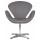  Кресло дизайнерское DOBRIN SWAN, серая ткань AF7, алюминиевое основание, фото 6 