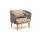  "Мальорка" кресло плетеное из роупа, основание дуб, роуп серо-коричневый 23мм, ткань бежевая 052, фото 3 